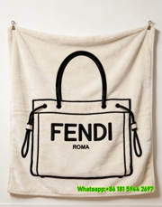 Fendi Roma Canvas Tote Bag Embroidered Logo Flannel Sofa Throw Blanket Luxury Designer IMG_9344